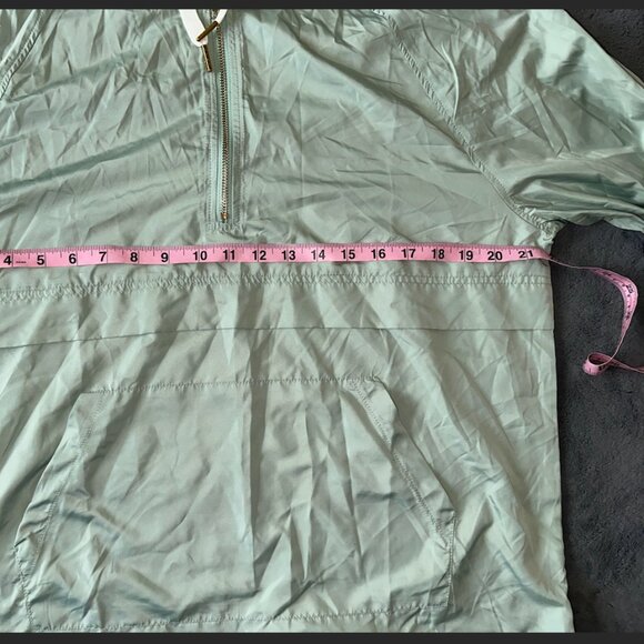 Mint Green Windbreaker Rain jacket Hoodie - Picture 4 of 11